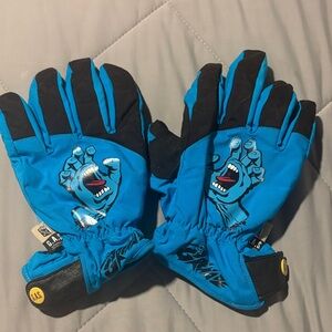 Santa Cruz Blue and Black Gloves